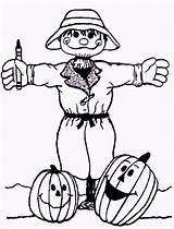 Coloring Pages Scarecrow Pumpkin Adults Fall Kids sketch template