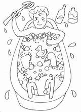 Bath Time Coloring Pages Toddlers People Template sketch template