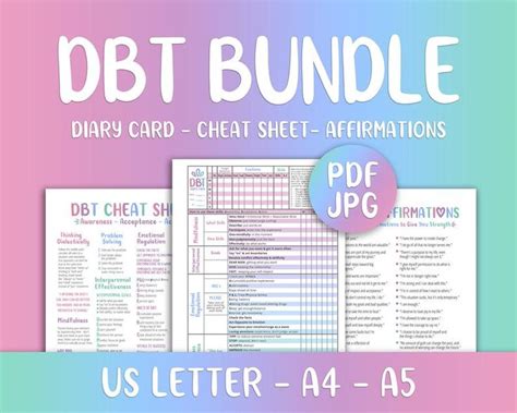 dbt bundle dbt skills cheat sheet dbt diary card etsy