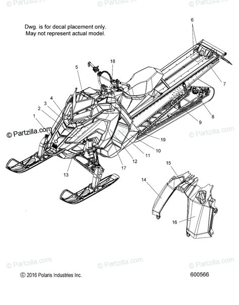 polaris snowmobile  oem parts diagram  body decal segkpsapsl  partzillacom