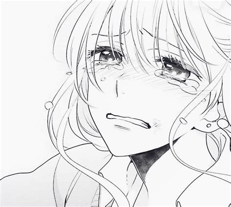 view  anime girl sad face drawing