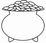 Pot Gold Coloring Library Clipart sketch template