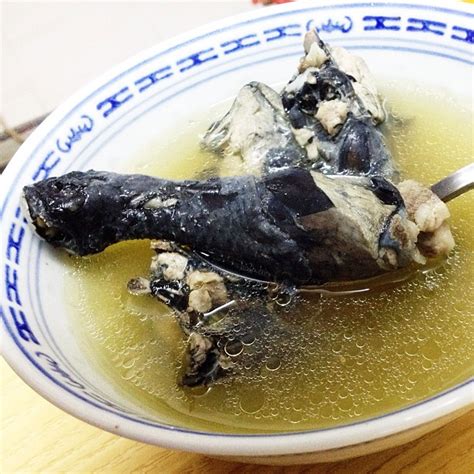 grandpa cooked black chicken herbal soup tonight