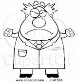 Scientist Male Angry Clipart Chubby Cartoon Cory Thoman Vector Outlined Coloring Royalty 2021 sketch template