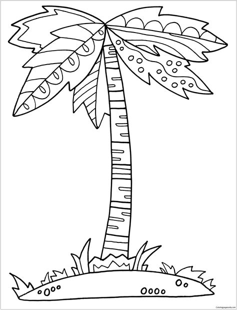 printable palm leaf coloring page pin em partys      article