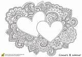 Disegni Everfreecoloring Colorare Cuoricini Cuori Cuore Mehndi Henna Mandalas Valentines sketch template