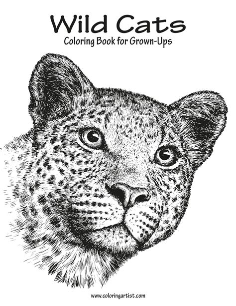 wild cats coloring book  grown ups