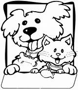 Coloring Cat Dog Pages Dogs Cats Printable Drawing Color Cute Animals Catdog Colouring Print Tag Getcolorings Colorin Related Kat Coloringhome sketch template