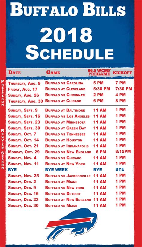 Nfl Schedule Buffalo Bills Schedule 2020 Printable Printable 2019