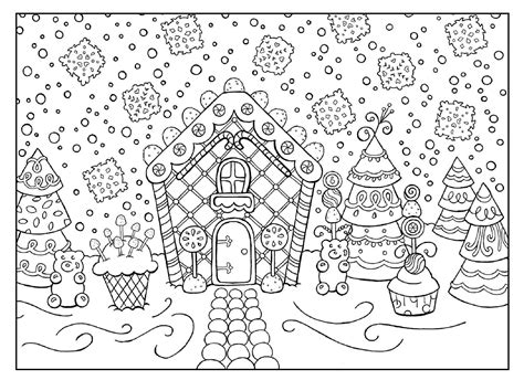 christmas gingerbread house  sweets coloring pages