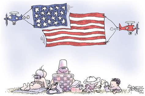 political cartoon july  flags