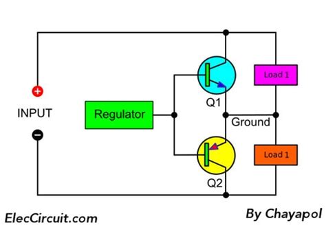 power supply splitter circuit  op amp eleccircuitcom