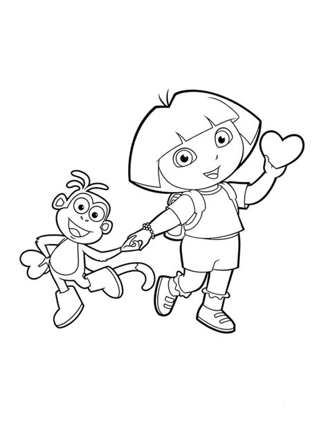 dora  explorer valentines day coloring page colouringpages