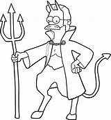 Simpson Para Colorear Coloring Devil Diablo Homero Flanders Pages El Original Dressed sketch template