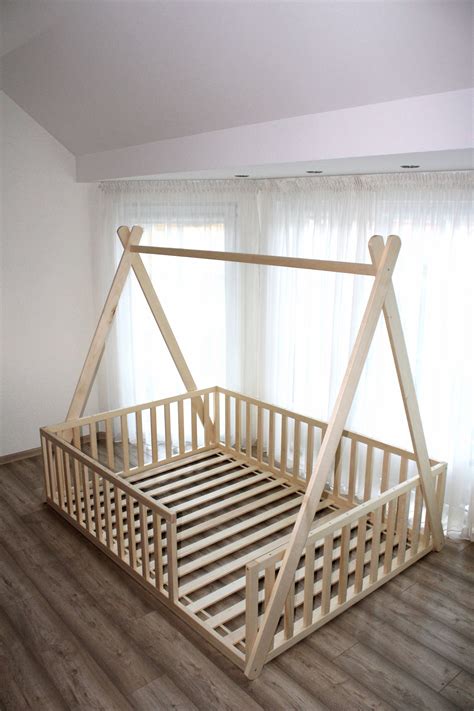 teepee toddler house bed montessori floor bed kid bed wood bed children home children bed