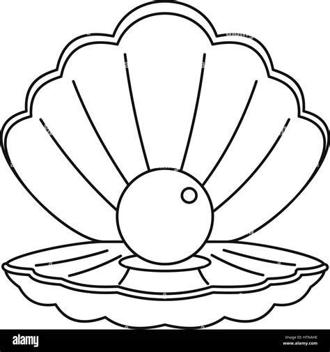 sea shell  pearl icon outline illustration  sea shell  pearl vector icon  web