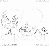 Hen Rooster Chick Outline Clipart Chicken Coloring Royalty Illustration Rf Yayayoyo Drawing Getdrawings sketch template