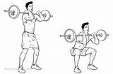Front Squat Barbell Exercise Workoutlabs sketch template