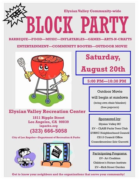 neighborhood block party flyer template   party invite template