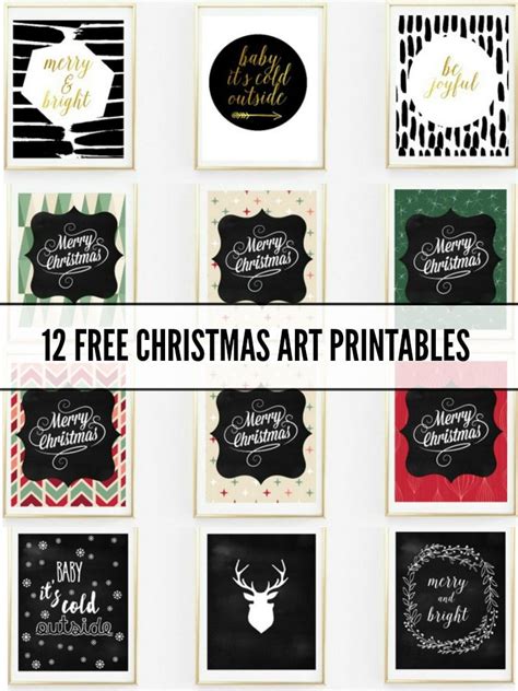 christmas art print printables  sweetest digs
