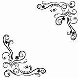 Corner Scroll Clipart Line Flourishes Cliparts Artistic Floral sketch template