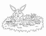 Coloring Easter Pixabay Bunny Hare Thanks Author Say sketch template