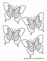 Butterflies Printable Coloring Pages Templates Set Firstpalette sketch template