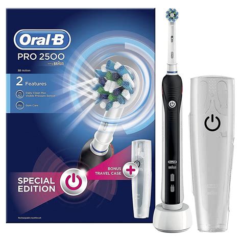 oral  pro   black electric toothbrush  travel case healthwise