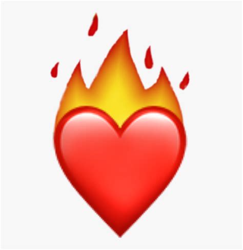 red heart emoji fire transparent background hot emoji hd png