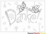 Dankeskarten Bienen Danke Malvorlage Titel sketch template