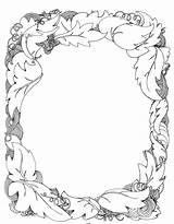 Cliparts Border Simple Draw Designs Leaf Projects sketch template