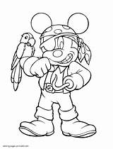 Coloring Mickey Pages Halloween Disney Pirate Mouse Captain Hook Costume Printable Color Print Fall Kids Holidays Comments Spooky sketch template