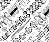 Sushi Coloring Spoonflower Fabric Marketa Stengl sketch template