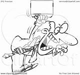Coloring Aggressive Businessman Jumping Illustration Cartoon Line Rf Royalty Clipart Regarding Notes sketch template