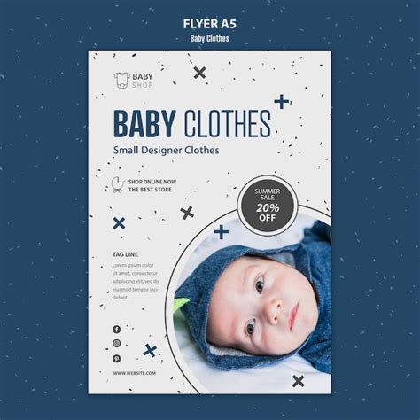 psd baby clothes template flyer