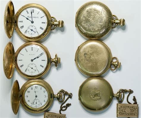 gold antique mens pocket watches  holabird western americana