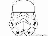 Colorir Masque Printable Stormtrooper Trooper Craft Vador Helmet sketch template