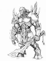 Warcraft Zeichnungen Thrall Orc Bocetos Jacques Molay Malvorlagen Malbuch Kunstproduktion sketch template