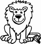 Lion Coloring Pages Drawing Animal Kids Cartoon Cat Clipart Color Easy Big Drawings Sketch Cliparts Colouring Printable Lions Animals Clip sketch template