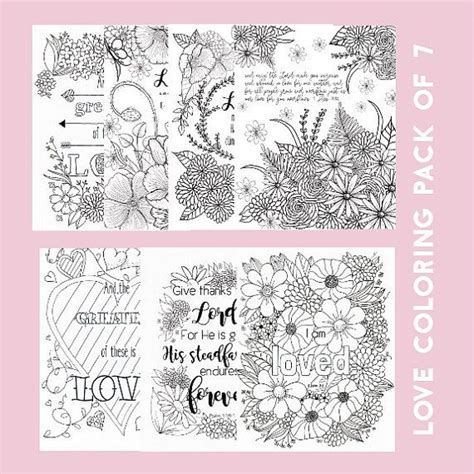bible verse coloring page set love coloring  fourthavepenandink