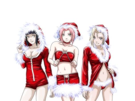 Christmas Haruno Sakura Hyuuga Hinata Jpeg Artifacts