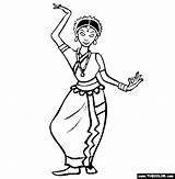 Coloring Diwali Dancer Pages Online Thecolor sketch template