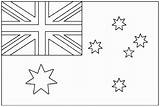 Flag Australia Coloring Flags Kids Pages Color Print Printable Justcolor sketch template