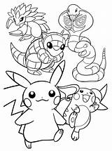 Sandslash Sandshrew Arbok Raichu Pikachu Ekans Rachu sketch template