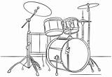 Drum Coloring Kit Pages Printable Drums Musical Music Instruments Kids sketch template