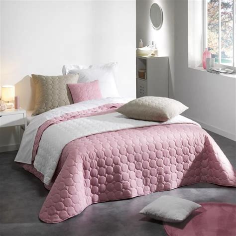 couvre lit matelasse  cm candy rose dragee achat vente jetee