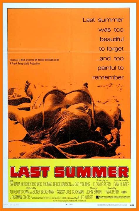 last summer 1969 starring barbara hershey richard thomas bruce davison and cathy burns movie
