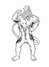Lion Cowardly Coloring4free sketch template