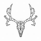 Deer Skull Geometric Outline Redbubble sketch template