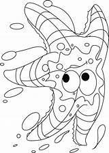 Starfish Coloring Pages Kids Fish sketch template